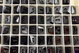 10mm Swarovski 3027 Square Jet Hematite Black Button Vintage crystals tailoring materials