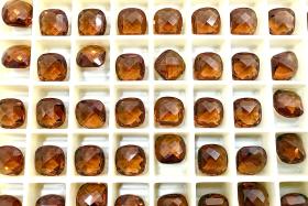 Vintage Swarovski 8mm Cushion Cut in Smoked Topaz Unfoiled 4461 Premier Crystal (2 Pieces) fancy stones jewelry making craft supply