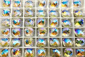 Vintage Swarovski 12mm Cushion Cut in Crystal Blue AB 4461 Premier Crystal 2 Pieces fancy stones, jewelry making, craft supply