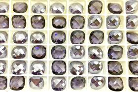 Vintage Swarovski 12mm Cushion Cut in Crystal Tanzanite Satin Unfoiled 4461 Premier Crystal fancy stones jewelry making craft supply