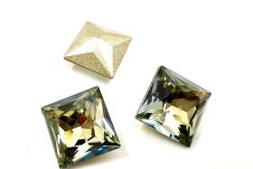 Vintage Swarovski 8mm Crystal Square Princess Cut in Jet Metallic Silver Unfoiled 4447 Premier Crystal Rhinestones 2/6/12/36 Pieces gemstone