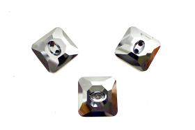 Jet Hematite (3017) Swarovski Crystal Square Faceted Buttons for Sewing Projects - 12mm Vintage Crystal Button Beads and Jewelry Supplies