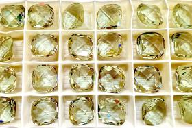 Vintage Swarovski 16mm Cushion Cut in Cantaloupe 4461 Premier Crystal 2 Pieces fancy stones jewelry making craft supply