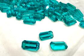 Vintage Swarovski 10x5 mm Blue Zircon Unfoiled Octagon Shape crystal clay article 4600 Premier Crystal Rhinestones gemstones
