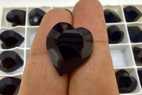 Swarovski Vintage 4800 Heart Rhinestones - 18.7x 17 mm in Jet unfoiled  fancy stones jewelry making