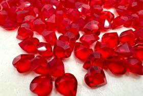 Swarovski 4800 Vintage Heart Rhinestones - 6.6x 6 mm in Light Siam unfoiled fancy stones jewelry making