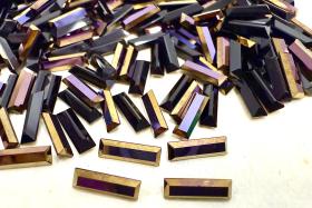 10x3 mm Swarovski 4500 Jet Dorado Baguette Fancy Stone  gemstones jewlery making color zirconium