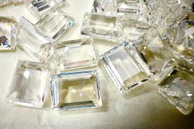 Vintage Swarovski 8x 6 mm Crystal Moonlight Unfoiled 4527 Step cut crystal clay article Premier Crystal Rhinestones gemstones