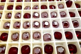8 MM Vintage Swarovski Cushion Cut in Siam Satin Unfoiled 4470 Premier Crystal  fancy stones jewelry making craft supply