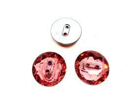 Padparadscha Swarovski Crystal Round Faceted Buttons for Sewing Projects - 14mm 3014 Vintage Crystal Button Beads and Jewelry Supplies