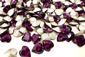 Swarovski 4831 Vintage Heart Rhinestones 6.6x 6mm in Amethyst Foiled heart fancy stones jewelry making