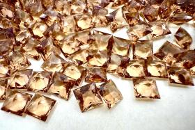 Vintage Swarovski 4 mm Light Smoked Topaz Unfoiled Square Princess Cut Unfoiled 4447 Premier Crystal Rhinestones gemstones