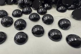 8 mm Swarovski Round Cabochon Cabs Jet Hematite unfoiled Article # 2090/4 Vintage Flat Back