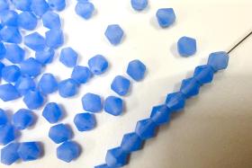 Sapphire Opal Genuine Czech Bicone 5mm rare jewelry findings embroidery materials vintage beads
