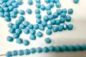 Opaque Premium Turquoise Rose Genuine Czech Bicone 4mm (63030) rare findings embroidery materials vintage beads