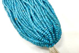 11/0 Hanks Charlotte Cut Beads Ionized Opaque Turquoise PREMIUM SEED BEADS, Native Supplies