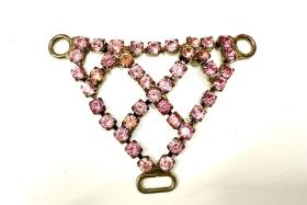 61mmx43mm Vintage silver plated Swarovski embellishment Design in Light Rose Embellishment DIY Supplies wedding decorations