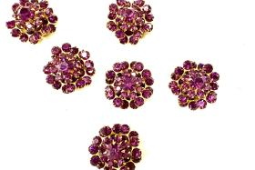 16mm Vintage brass Swarovski Flower Design in Amethyst crystal Embellishment DIY Supplies wedding decorations