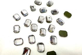 Swarovski 8x6mm Vintage Crystal Flat Back Rectangle Hotfix