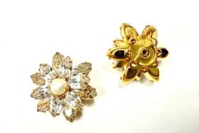 24mm Vintage Gold plated Swarovski Navette Flower Design in Crystal Embellishment DIY Supplies wedding decorations