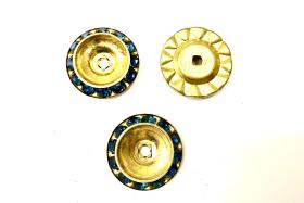 Vintage Swarovski in montana crystals mounted on brass metal bead 18mm