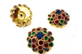 22 mm gold plated Vintage dark multi colored Swarovski Embellishment DIY Supplies wedding decorations