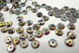 8mm Vintage Swarovski Crystal Flat Back Sew-On Stone Loch Rose