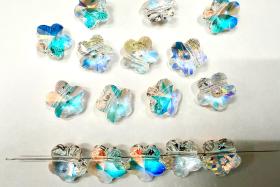 Swarovski Elements 12MM Swarovski 5744 Crystal Aurore Boreale Faceted Flower Crystal Beads side drilled Premium Supply