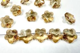 Swarovski Elements 12MM Swarovski 5744 Crystal Golden Shadow Faceted Flower Crystal Beads side drilled Premium Supply