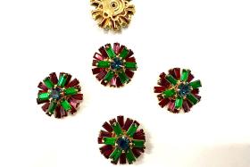 18 mm Vintage Gold Plated in Multi color Swarovski Embellishment DIY Supplies wedding decorations