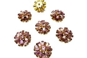 18 mm Vintage in Light Amethyst Brass settings Swarovski Embellishment DIY Supplies wedding decorations