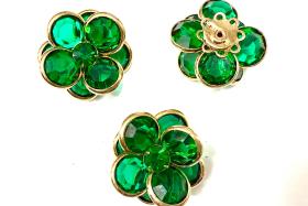22 mm gold plated Vintage in Emerald Swarovski Embellishment DIY Supplies wedding decorations
