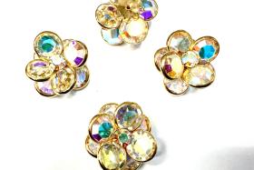 22 mm gold plated Vintage Crystal AB Swarovski Embellishment DIY Supplies wedding decorations