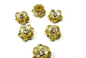 16mm Vintage brass Swarovski Flower Design in Crystal Embellishment DIY Supplies wedding decorations