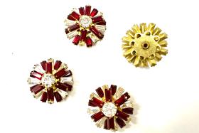 18 mm Vintage Brass / Gold Plated Swarovski Embellishment DIY Supplies wedding decorations