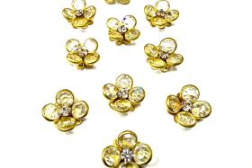 16mm Vintage brass Swarovski Flower Design in crystal Embellishment DIY Supplies wedding decorations