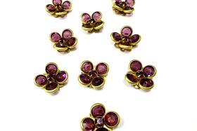 16mm Vintage brass Swarovski Flower Design in Amethyst Embellishment DIY Supplies wedding decorations