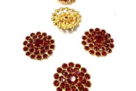 21mm Vintage gold plated Swarovski three layers Design in Siam Embellishment DIY Supplies wedding decorations
