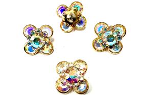 18 mm Vintage Gold Plated in Crystal AB Swarovski Embellishment DIY Supplies wedding decorations