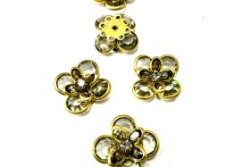 18 mm Vintage brass Black Diamond Swarovski Brooch Embellishment DIY Supplies wedding decorations