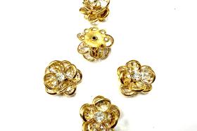 16mm Vintage gold plated Swarovski Flower Design in Crystal Embellishment DIY Supplies wedding decorations