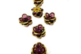 16mm Vintage brass Swarovski Flower Design in Amethyst Embellishment DIY Supplies wedding decorations