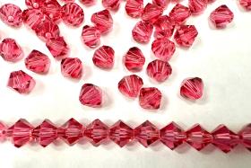 5mm Indian Pink Swarovski Bicone Beads, Jewelry Making Supplies