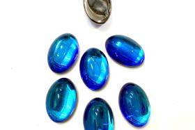 Swarovski Crystal Cabochons Bermuda Blue, Vintage Oval Flat Backs (16x11 mm) - 2/6 Pieces