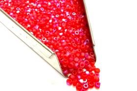 11/0 Charlotte Cut Beads, Patina Matt Light Ruby Aurore Boreale, Embroidery Materials