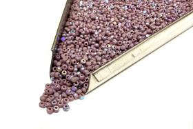 Patina Opaque Light Purple Aurore Boreale Charlotte Cut Beads, 11/0