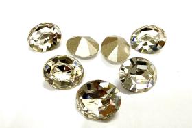 Vintage Swarovski Crystal Rhinestone, Crystal Oval, 12x10mm (4128/4100)
