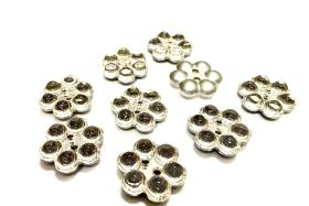 9 mm Vintage Swarovski Rare Foiled Flower Button 4 hole 2/6 pieces