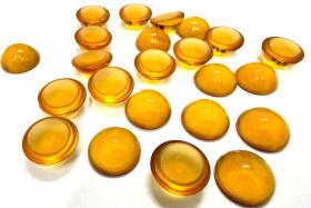 10 mm Swarovski Round Cabochon Cabs Article #2090/4 Vintage in Topaz Unfoiled Flat Back