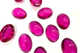 Swarovski 18x13 mm Vintage Fuchsia Unfoiled Flat Back Oval Cabochon 2/6 Pieces